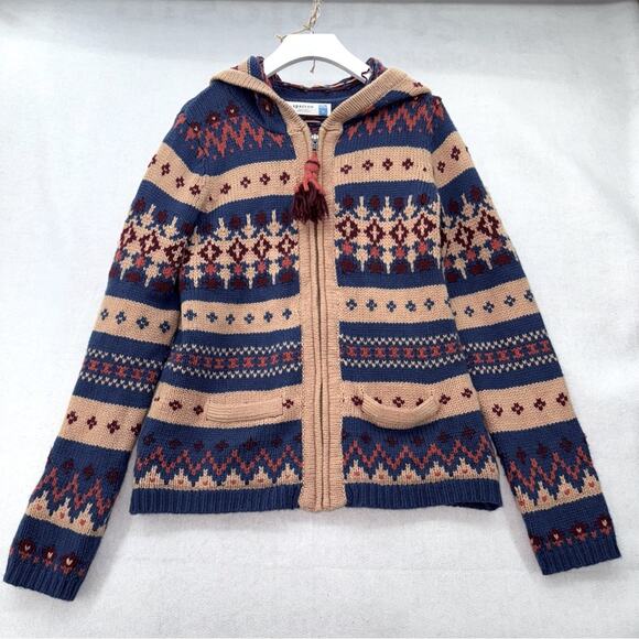 Women’s Sparrow Anthropologie Wool Blend Hooded Zip-up Sweater Hoodie Medium - Picture 1 of 5
